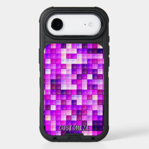 Custom Gamertag Pink 8-Bit Pixel Square Pattern iPhone 17 Air Case