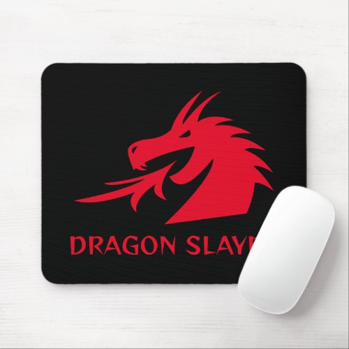 Custom gaming mouse pad with red dragon logo