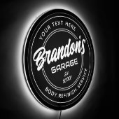 Custom Garage LED Sign (Angle)