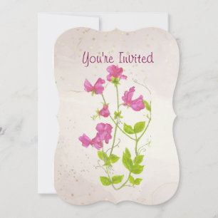 Custom Garden Birthday Party Custom Sweet Pea Invitation