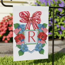 Custom Garden Flag Preppy Bow Name Sign Patriotic 