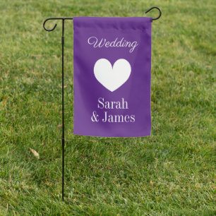 Custom garden flags for outdoor wedding party