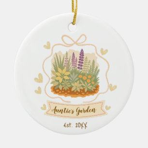 Custom Garden Gift For Her. Ceramic Ornament