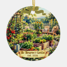 Custom Garden Gift Ornament for Family. Home Decor