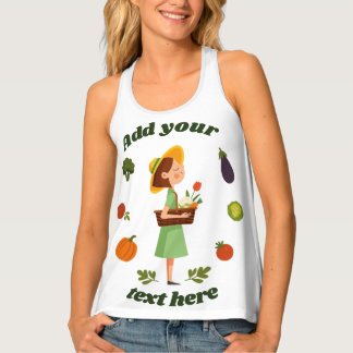 Custom Garden Girl Tank Top – Personalized Veggie