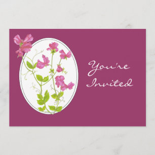 Custom Garden Party Invite Custom Sweet Pea