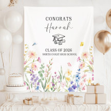 Custom Garden Theme Graduation Banner, 2026 Gradua