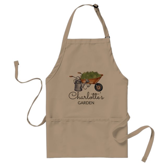 Custom Gardening Apron, Personalized Apron, Toddle Adult Apron (Front)