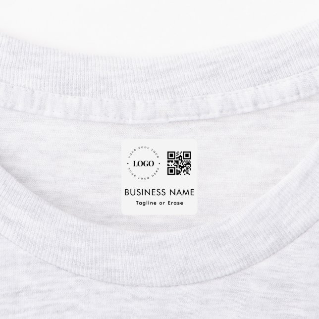 Custom Garment Business Company Logo QR Code Kids' Labels (Affixed)