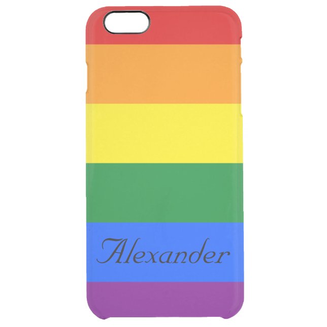 Custom Gay Pride LGBT Rainbow Flag Uncommon iPhone Case (Back)