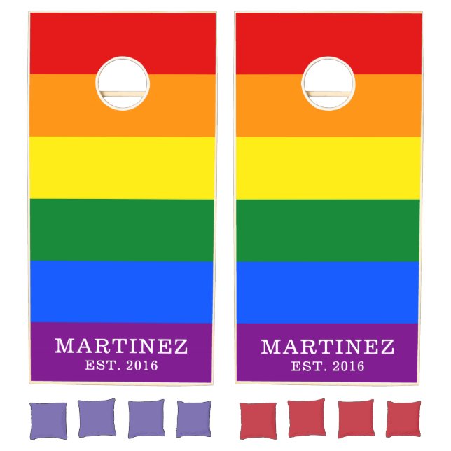 Custom Gay Pride Rainbow LGBT Cornhole Set (Set)
