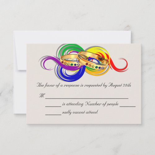 Custom Gay Wedding RSVP Cards, Non-Formal