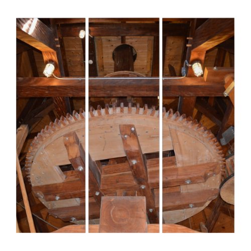 Custom Gears Inside Windmill Canvas Set Triptych