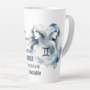 Custom Gemini Twins Traits Zodiac Sign Birthday Latte Mug