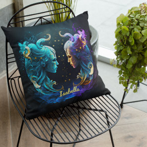 Custom Gemini Zodiac Horoscope Fantasy Sun Sign Throw Pillow