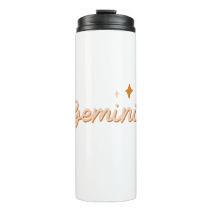 Custom Gemini Zodiac Name & Stars Minimalist Gift Thermal Tumbler