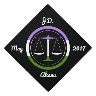 Custom Genderqueer Pride Legal Symbol Scales Graduation Cap Topper