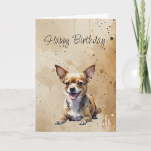 Custom General Birthday Cute Chihuahua Dog Card
