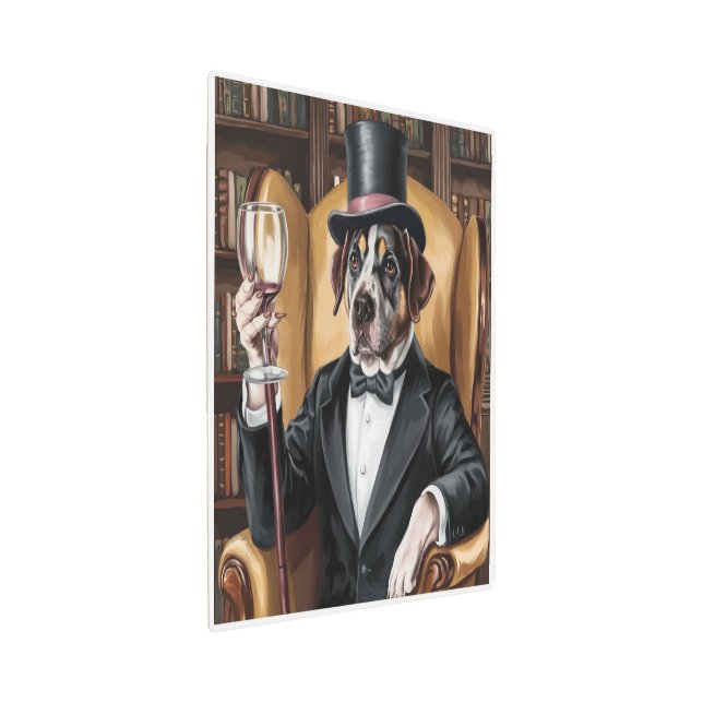 Custom Gentleman Dog Portrait - Wine Lover Pet Art (3/4)