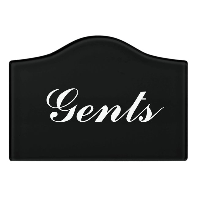 Custom gents restroom washroom toilet door sign (Small Crest Front)