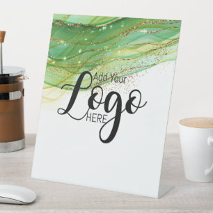 custom geode business logo advertising pedestal sign