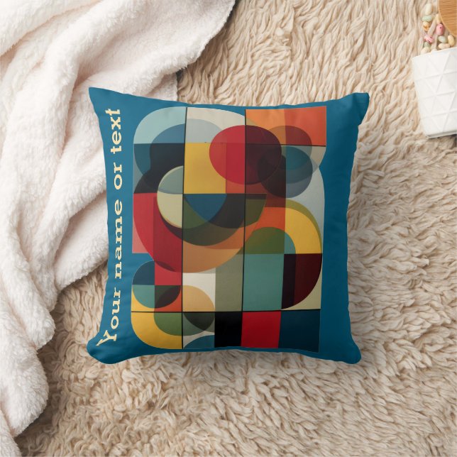 Custom Geometric Abstract Art Throw Pillow (Blanket)