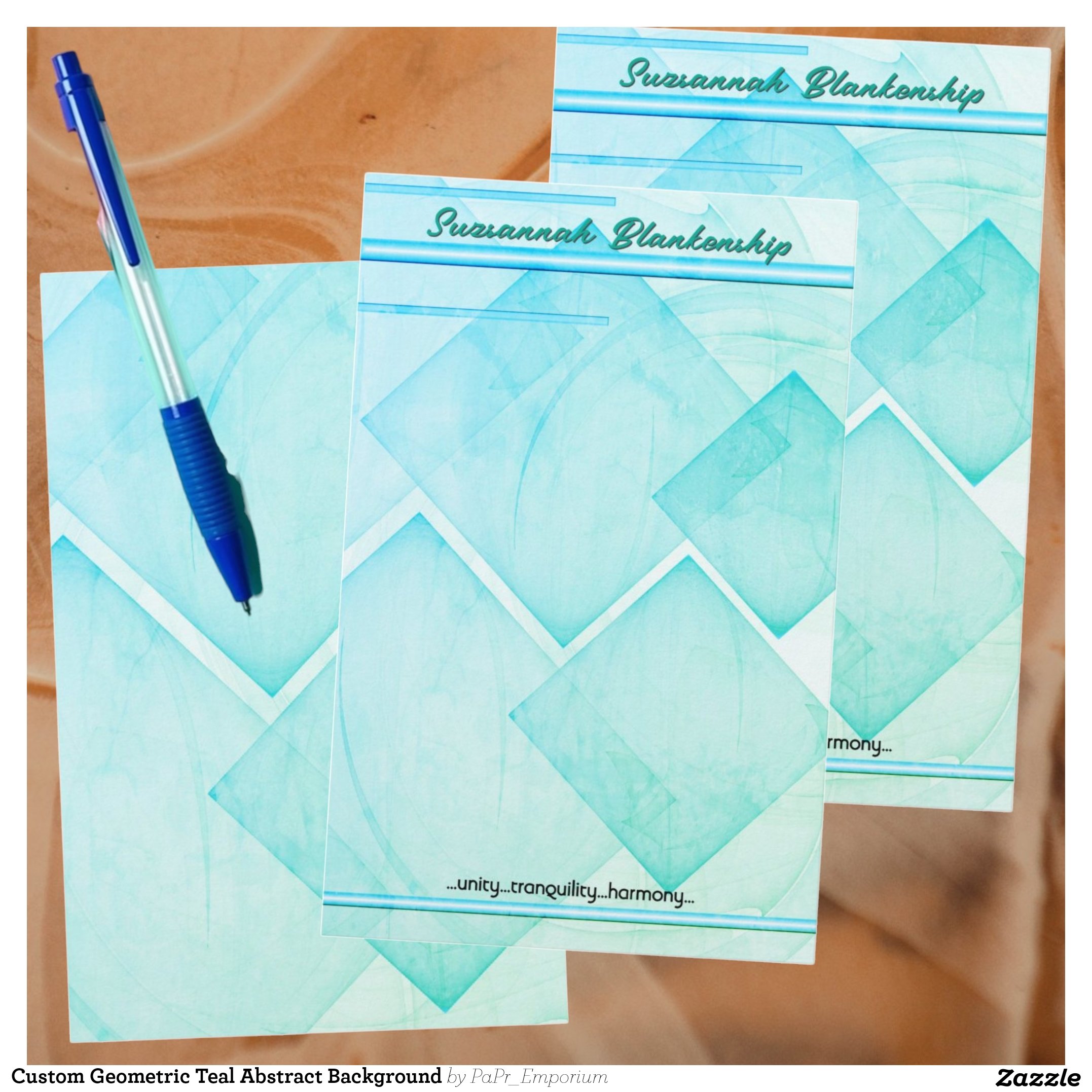 Custom Geometric Teal Abstract Background