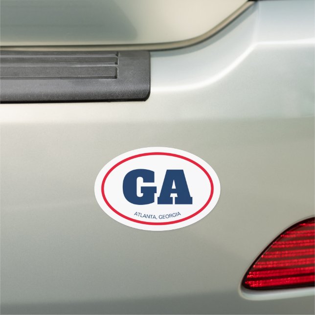 Custom Georgia state and city name bumper Car Magnet (In Situ)