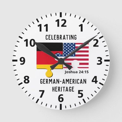 Custom GERMAN AMERICAN Flag Round Clock