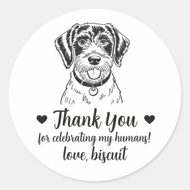 Custom German Pointer Dog Wedding Favor Stickers (Front)