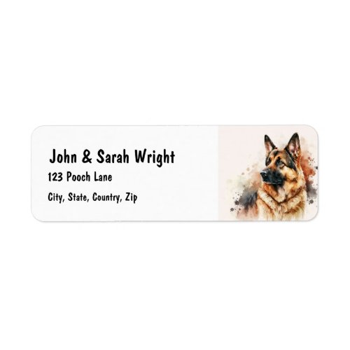 Custom German Shepherd  Dog Address Label