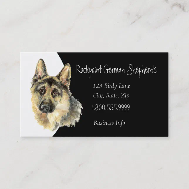 Custom german shepherd dog breeders business card zazzle
