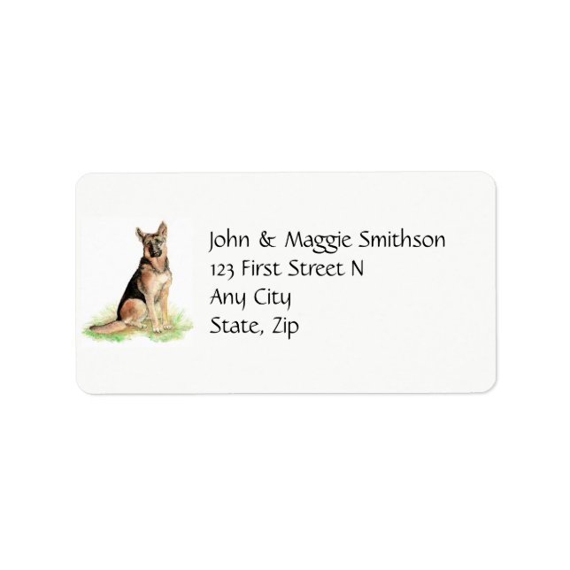 Custom,German Shepherd, Dog, Pet Address Label (Front)