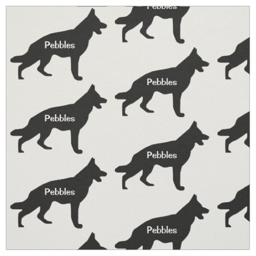 Custom German Shepherd Dog Silhouette Fabric