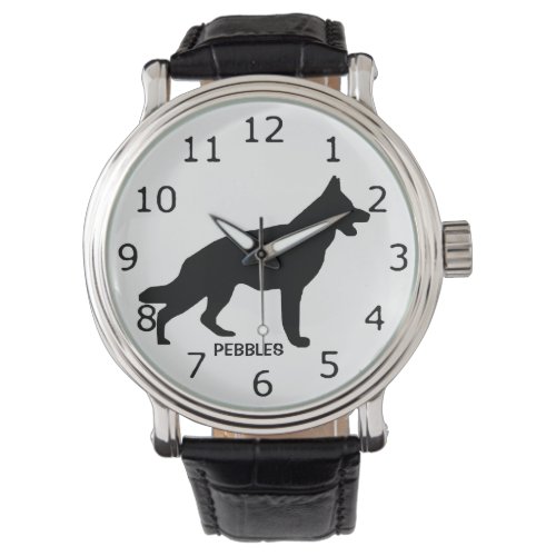 CUSTOM German Shepherd Dog Silhouette Watch