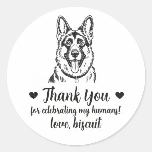 Custom German Shepherd Dog Wedding Favor Stickers