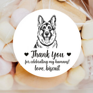 Custom German Shepherd Dog Wedding Favor Stickers