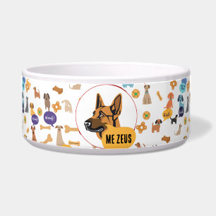 Custom German Shepherd – Funny Woof Design Bowl