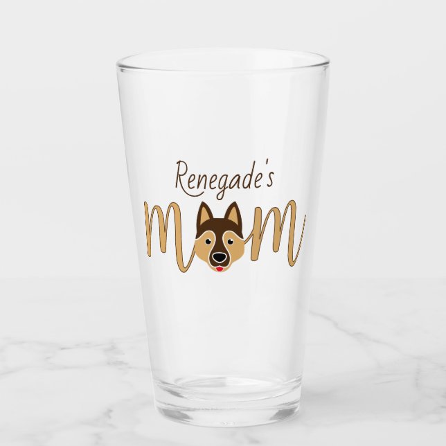 Custom German Shepherd Mom Glass (Front)