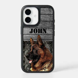 Custom German Shepherd Name Dog Camo Rustic iPhone 17 Case