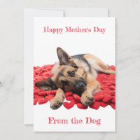 Custom German Shepherd on Hearts Mother's Day Card