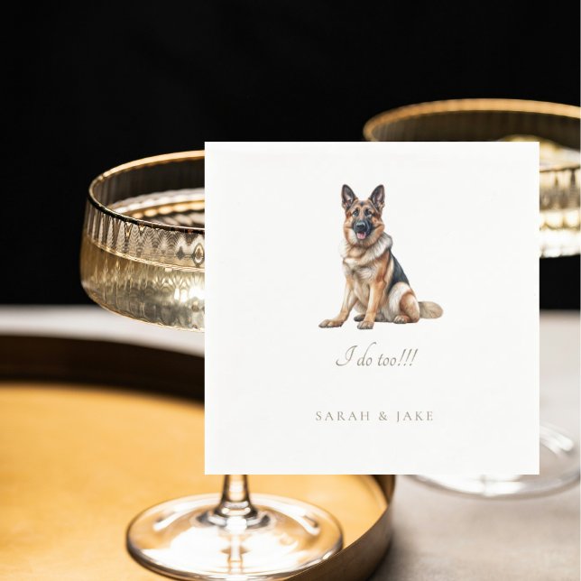 Custom German Shepherd Pet Wedding Napkins (Creator Uploaded)