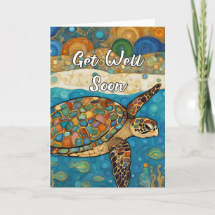 Custom Get Well Soon Bible Quote Sea Turtle Thank You Card