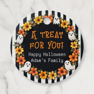 Custom Ghost Halloween Party - 'A Treat for you" Favor Tags