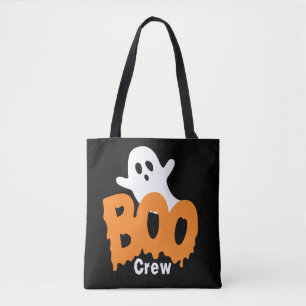 Custom Ghost Trick-or-Treat Boo Crew Halloween Tote Bag