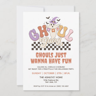 Custom Ghoul Gang Halloween Party Bach Party Group Invitation