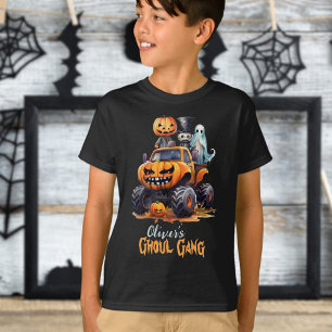 Custom Ghoul Gang Monster Truck Halloween Boys T-Shirt