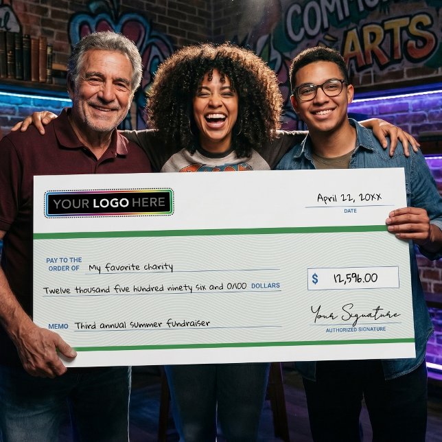 Custom Giant Check | Charity Donation Promotional Foam Board (Creator Uploaded)