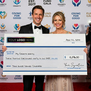 Custom Giant Check Charity Donation Promotional Foam Board