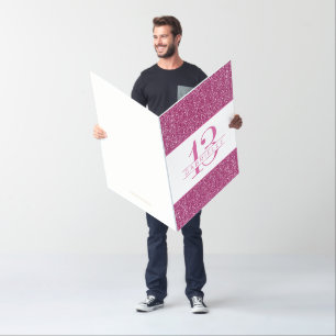 Custom Giant Oversized Glitter Card Editable Age